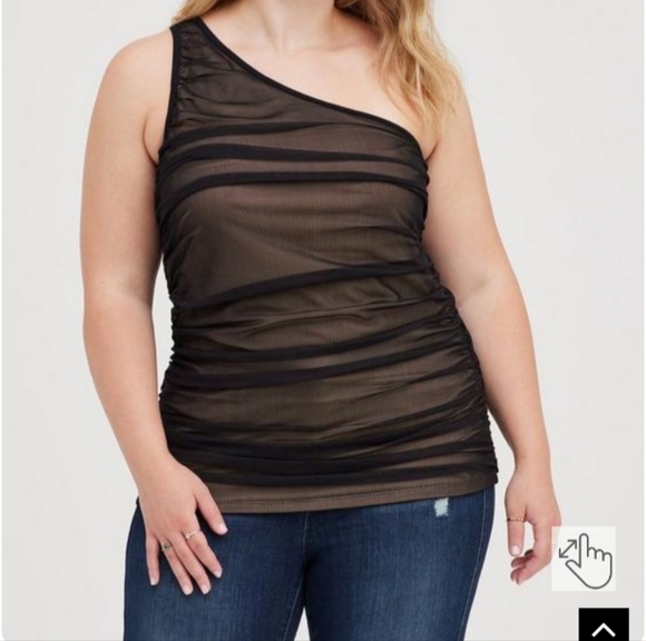 NWT Torrid Mesh One sholder Top Size 1 - Picture 4 of 6